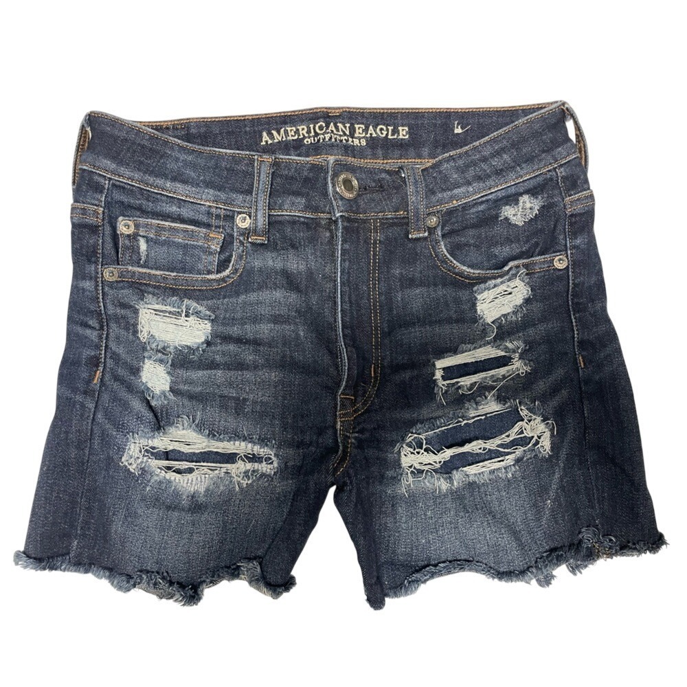 American Eagle Outfitters High Rise Distressed Shortie Shorts Women's 6